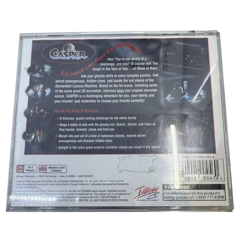 Casper Sony PlayStation 1 PS1 Greatest Hits SLUS-00162 Interplay 1996